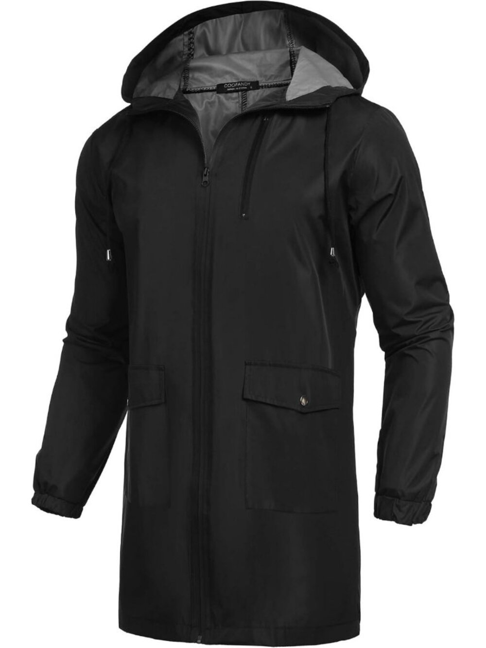 Lightweight Waterproof Men's Long Raincoat with Hood | Outdoor Jacket for All